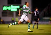 30 August 2019; Graham Burke of Shamrock Rovers celebrates after scoring his side's first goal during the SSE Airtricity League Premier Division match between Shamrock Rovers and Bohemians at Tallaght Stadium in Dublin. Photo by Stephen McCarthy/Sportsfile