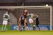 30 August 2019; Graham Burke of Shamrock Rovers heads to score his side's first goal during the SSE Airtricity League Premier Division match between Shamrock Rovers and Bohemians at Tallaght Stadium in Dublin. Photo by Seb Daly/Sportsfile