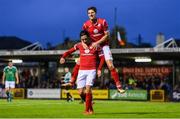 30 August 2019; Ronan Couglan of Sligo Rovers, left, celebrates with team-mate Daryl Fordyce after scoring his side's second goal during the SSE Airtricity League Premier Division match between Cork City and Sligo Rovers at Turners Cross in Cork. Photo by Eóin Noonan/Sportsfile