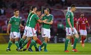 30 August 2019; Dan Casey of Cork City, centre, celebrates with team-mates after scoring his side's first goal of the game  during the SSE Airtricity League Premier Division match between Cork City and Sligo Rovers at Turners Cross in Cork. Photo by Eóin Noonan/Sportsfile