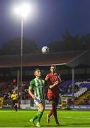 30 August 2019; Ciarán Kilduff of Shelbourne in action against Derek Daly of Bray Wanderers during the SSE Airtricity League First Division match between Shelbourne and Bray Wanderers at Tolka Park in Dublin. Photo by Harry Murphy/Sportsfile