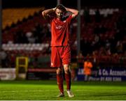 30 August 2019; Ciarán Kilduff of Shelbourne reacts to a missed opportunity during the SSE Airtricity League First Division match between Shelbourne and Bray Wanderers at Tolka Park in Dublin. Photo by Harry Murphy/Sportsfile