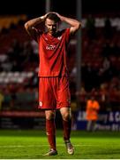 30 August 2019; Ciarán Kilduff of Shelbourne reacts to a missed opportunity during the SSE Airtricity League First Division match between Shelbourne and Bray Wanderers at Tolka Park in Dublin. Photo by Harry Murphy/Sportsfile