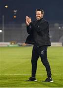 30 August 2019; Shamrock Rovers manager Stephen Bradley celebrates following his side's victory during the SSE Airtricity League Premier Division match between Shamrock Rovers and Bohemians at Tallaght Stadium in Dublin. Photo by Seb Daly/Sportsfile