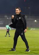 30 August 2019; Shamrock Rovers manager Stephen Bradley celebrates following his side's victory during the SSE Airtricity League Premier Division match between Shamrock Rovers and Bohemians at Tallaght Stadium in Dublin. Photo by Seb Daly/Sportsfile