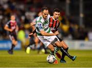 30 August 2019; Joey O'Brien of Shamrock Rovers in action against Daniel Mandroiu of Bohemians during the SSE Airtricity League Premier Division match between Shamrock Rovers and Bohemians at Tallaght Stadium in Dublin. Photo by Seb Daly/Sportsfile