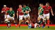 31 August 2019; Bundee Aki of Ireland is tackled by Steff Evans of Wales during the Under Armour Summer Series 2019 match between Wales and Ireland at the Principality Stadium in Cardiff, Wales. Photo by Brendan Moran/Sportsfile