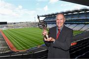 31 August 2019; Former Kerry footballer John O'Keeffe with his lifetime achievement award for football during a GPA Football Legends Lunch at Croke Park in Dublin. Photo by Matt Browne/Sportsfile