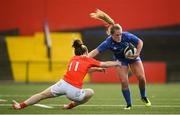 31 August 2019; Elise O’Byrne White of Leinster is tackled by Laura Sheehan of Munster during the Women’s Interprovincial Championship match between Munster and Leinster at Irish Independent Park in Cork. Photo by Ramsey Cardy/Sportsfile