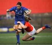 31 August 2019; Jeamie Deacon of Leinster is tackled by Dorothy Wall of Munster during the Women’s Interprovincial Championship match between Munster and Leinster at Irish Independent Park in Cork. Photo by Ramsey Cardy/Sportsfile