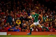 31 August 2019; Garry Ringrose of Ireland on his way to scoring a try which was subsequently disallowed during the Under Armour Summer Series 2019 match between Wales and Ireland at the Principality Stadium in Cardiff, Wales. Photo by David Fitzgerald/Sportsfile