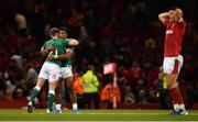 31 August 2019; Bundee Aki, right, and Luke McGrath of Ireland celebrate following the Under Armour Summer Series 2019 match between Wales and Ireland at the Principality Stadium in Cardiff, Wales. Photo by David Fitzgerald/Sportsfile