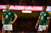 31 August 2019; Jack Carty, left, and Bundee Aki of Ireland during the Under Armour Summer Series 2019 match between Wales and Ireland at the Principality Stadium in Cardiff, Wales. Photo by David Fitzgerald/Sportsfile
