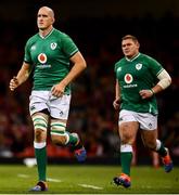 31 August 2019; Devin Toner, left, and Tadhg Furlong of Ireland come on to the field as substitutes during the Under Armour Summer Series 2019 match between Wales and Ireland at the Principality Stadium in Cardiff, Wales. Photo by David Fitzgerald/Sportsfile