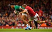 31 August 2019; Bundee Aki of Ireland is tackled by James Davies of Wales during the Under Armour Summer Series 2019 match between Wales and Ireland at the Principality Stadium in Cardiff, Wales. Photo by Brendan Moran/Sportsfile