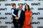 31 August 2019; Stephen Nolan and Sinead O'Keeffe with their son Sean at the dinner during a GPA Football Legends Lunch at Croke Park in Dublin. Photo by Matt Browne/Sportsfile