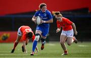 31 August 2019; Hannah O’Connor of Leinster makes a break during the Women’s Interprovincial Championship match between Munster and Leinster at Irish Independent Park in Cork. Photo by Ramsey Cardy/Sportsfile