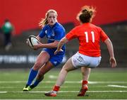 31 August 2019; Elise O’Byrne White of Leinster in action against Laura Sheehan of Munster during the Women’s Interprovincial Championship match between Munster and Leinster at Irish Independent Park in Cork. Photo by Ramsey Cardy/Sportsfile