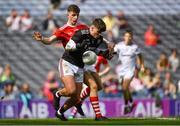 1 September 2019; Donie Halleran of Galway in action against Conor Corbett of Cork during the Electric Ireland GAA Football All-Ireland Minor Championship Final match between Cork and Galway at Croke Park in Dublin. Photo by Piaras Ó Mídheach/Sportsfile