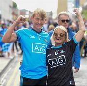 1 September 2019; Dublin supporters Jack Lundy and Vera Lundy, from Ballinteer, Co Dublin, ahead of the GAA Football All-Ireland Senior Championship Final match between Dublin and Kerry at Croke Park in Dublin. Photo by Daire Brennan/Sportsfile