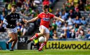 1 September 2019; Conor Corbett of Cork, after rounding Donie Halleran of Galway in goals, kicks a last minute goal during the Electric Ireland GAA Football All-Ireland Minor Championship Final match between Cork and Galway at Croke Park in Dublin. Photo by Ray McManus/Sportsfile