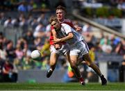 1 September 2019; Cian Hernon of Galway in action against Eoghan Nash of Cork during the Electric Ireland GAA Football All-Ireland Minor Championship Final match between Cork and Galway at Croke Park in Dublin. Photo by Piaras Ó Mídheach/Sportsfile