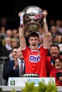 1 September 2019; Cork captain Conor Corbett lifts the Tom Markham Cup after the Electric Ireland GAA Football All-Ireland Minor Championship Final match between Cork and Galway at Croke Park in Dublin. Photo by Harry Murphy/Sportsfile