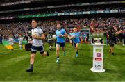 1 September 2019; Stephen Cluxton, Philip McMahon, and Eoin Murchan of Dublin run out on to the pitch before the GAA Football All-Ireland Senior Championship Final match between Dublin and Kerry at Croke Park in Dublin. Photo by Seb Daly/Sportsfile