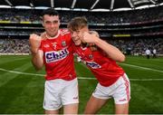 1 September 2019; Joseph O'Shea, left, with, Darragh Cashman of Cork, celebrate their side's victory following the Electric Ireland GAA Football All-Ireland Minor Championship Final match between Cork and Galway at Croke Park in Dublin. Photo by Harry Murphy/Sportsfile