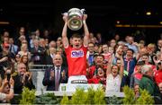 1 September 2019; Cork captain Conor Corbett lifts the the Tom Markham cup after the Electric Ireland GAA Football All-Ireland Minor Championship Final match between Cork and Galway at Croke Park in Dublin. Photo by Eóin Noonan/Sportsfile