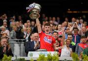 1 September 2019; Cork captain Conor Corbett lifts the the Tom Markham cup after the Electric Ireland GAA Football All-Ireland Minor Championship Final match between Cork and Galway at Croke Park in Dublin. Photo by Eóin Noonan/Sportsfile