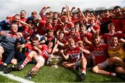 1 September 2019; Cork players celebrate with the Tom Markham cup after the Electric Ireland GAA Football All-Ireland Minor Championship Final match between Cork and Galway at Croke Park in Dublin. Photo by Eóin Noonan/Sportsfile