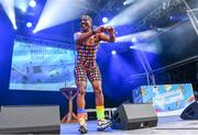 1 September 2019; Mr Motivator performs on the Electric Ireland Throwback Stage during day three of Electric Picnic 2019 at Stradbally in Laois. Lycra Legend Mr Motivator brings the energy to Electric Ireland’s Throwback Stage. Fitness Fanatic Mr Motivator got the crowd revived at the final day of Electric Ireland’s Throwback Stage. The lycra legend brought the crowd’s energy levels up for one more day of retro fun. This year, Electric Ireland’s Throwback Stage hosts a line-up of legends including headliners Bonnie Tyler, N-Trance, Mr. Motivator and Lords of Strut. One of the most popular stages at the festival, Electric Ireland’s Throwback Stage has previously played host to pop legends B*witched, Johnny Logan, Heather Small, 5ive, S Club Party, Ace of Base, 2 Unlimited, The Vengaboys and Bananarama – to name a few. Share in the nostalgia of the Electric Ireland Throwback Stage, visit: www.twitter.com/ElectricIreland, www.facebook.com/ElectricIreland, www.instagram.com/ElectricIreland.  #ThrowbackThrowdown. Photo by Sam Barnes/Sportsfile