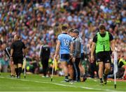 1 September 2019; Diarmuid Connolly of Dublin speakign with Dublin manager Jim Gavin during the GAA Football All-Ireland Senior Championship Final match between Dublin and Kerry at Croke Park in Dublin. Photo by Eóin Noonan/Sportsfile