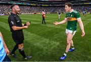 1 September 2019; Tadhg Morley of Kerry appeals to referee David Gough following the GAA Football All-Ireland Senior Championship Final match between Dublin and Kerry at Croke Park in Dublin. Photo by Stephen McCarthy/Sportsfile
