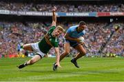 1 September 2019; James McCarthy of Dublin is tackled by Tommy Walsh of Kerry during the GAA Football All-Ireland Senior Championship Final match between Dublin and Kerry at Croke Park in Dublin. Photo by Ramsey Cardy/Sportsfile