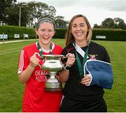 1 September 2019; TEK United joint captains Niamh Carroll Left, and Catherine Meeney following the FAI WomenÕs Intermediate Cup Final match between Wilton United and TEK United at St KevinÕs FC, Newhill Park in Two Mile Borris, Tipperary. Photo by Michael P Ryan/Sportsfile