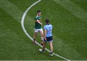1 September 2019; Paul Murphy of Kerry and Kevin McManamon of Dublin shake hands after the GAA Football All-Ireland Senior Championship Final match between Dublin and Kerry at Croke Park in Dublin. Photo by Daire Brennan/Sportsfile