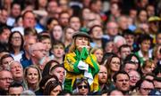1 September 2019; A Kerry supporter reacts during the final moments of the GAA Football All-Ireland Senior Championship Final match between Dublin and Kerry at Croke Park in Dublin. Photo by Brendan Moran/Sportsfile