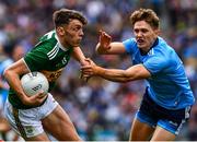 1 September 2019; David Clifford of Kerry in action against Michael Fitzsimons of Dublin during the GAA Football All-Ireland Senior Championship Final match between Dublin and Kerry at Croke Park in Dublin. Photo by Ray McManus/Sportsfile