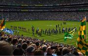 1 September 2019; The Artane Band lead the two teams in the traditional pre-match parade before the GAA Football All-Ireland Senior Championship Final match between Dublin and Kerry at Croke Park in Dublin. Photo by Ray McManus/Sportsfile