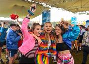 1 September 2019; Festival-goers, from left, Amber Martin, Sara Costigan and Amy Farrelly, from Kildare in attendance at the Electric Ireland Throwback Stage during day three of Electric Picnic 2019 at Stradbally in Laois. Smash Hits deliver a smashing performance at Electric Ireland’s Throwback Stage. It’s 90s time at Electric Ireland’s Throwback Stage as Smash Hits bring a smooth mix of nostalgic numbers to Stradbally. Closing out a weekend of throwback fun at Electric Ireland’s Throwback Stage – Smash Hits pave the way for the final headline act, N-Trance. This year, Electric Ireland’s Throwback Stage hosts a line-up of legends including headliners Bonnie Tyler, N-Trance, Mr. Motivator and Lords of Strut. One of the most popular stages at the festival, Electric Ireland’s Throwback Stage has previously played host to pop legends B*witched, Johnny Logan, Heather Small, 5ive, S Club Party, Ace of Base, 2 Unlimited, The Vengaboys and Bananarama – to name a few. Share in the nostalgia of the Electric Ireland Throwback Stage, visit: www.twitter.com/ElectricIreland, www.facebook.com/ElectricIreland, www.instagram.com/ElectricIreland.  #ThrowbackThrowdown. Photo by Sam Barnes/Sportsfile