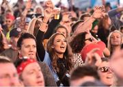 1 September 2019; Festival-goers in the crowd as Smash hits perform on the Electric Ireland Throwback Stage during day three of Electric Picnic 2019 at Stradbally in Laois. Smash Hits deliver a smashing performance at Electric Ireland’s Throwback Stage. It’s 90s time at Electric Ireland’s Throwback Stage as Smash Hits bring a smooth mix of nostalgic numbers to Stradbally. Closing out a weekend of throwback fun at Electric Ireland’s Throwback Stage – Smash Hits pave the way for the final headline act, N-Trance. This year, Electric Ireland’s Throwback Stage hosts a line-up of legends including headliners Bonnie Tyler, N-Trance, Mr. Motivator and Lords of Strut. One of the most popular stages at the festival, Electric Ireland’s Throwback Stage has previously played host to pop legends B*witched, Johnny Logan, Heather Small, 5ive, S Club Party, Ace of Base, 2 Unlimited, The Vengaboys and Bananarama – to name a few. Share in the nostalgia of the Electric Ireland Throwback Stage, visit: www.twitter.com/ElectricIreland, www.facebook.com/ElectricIreland, www.instagram.com/ElectricIreland.  #ThrowbackThrowdown. Photo by Sam Barnes/Sportsfile