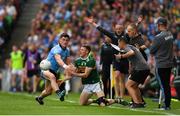 1 September 2019; Jonathan Lyne of Kerry is tackled by Diarmuid Connolly of Dublin during the GAA Football All-Ireland Senior Championship Final match between Dublin and Kerry at Croke Park in Dublin. Photo by Eóin Noonan/Sportsfile