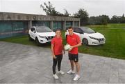 2 September 2019; In attendance during the launch of the FAI and Nissan Sponsorship at FAI Headquarters in Abbotstown, Dublin, are Republic of Ireland captains Katie McCabe and Seamus Coleman. Photo by Ramsey Cardy/Sportsfile