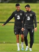 2 September 2019; John Egan, left, and Enda Stevens during a Republic of Ireland training session at the FAI National Training Centre in Abbotstown, Dublin. Photo by Seb Daly/Sportsfile