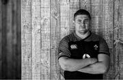 20 August 2019; (EDITOR'S NOTE: Image has been converted to black & white) Tadhg Furlong poses for a portrait following an Ireland Rugby press conference at The Campus in Quinta do Lago, Faro, Portugal. Photo by Ramsey Cardy/Sportsfile