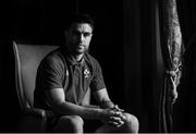 12 March 2019; (EDITOR'S NOTE: Image has been converted to black & white) Conor Murray poses for a portrait following an Ireland Rugby press conference at Carton House in Maynooth, Kildare. Photo by Ramsey Cardy/Sportsfile