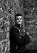 12 March 2019; (EDITOR'S NOTE: Image has been converted to black & white) Jonathan Sexton poses for a portrait following an Ireland Rugby press conference at Carton House in Maynooth, Kildare. Photo by Ramsey Cardy/Sportsfile