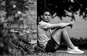 31 May 2018; (EDITOR'S NOTE: Image has been converted to black & white) Joey Carbery poses for a portrait following an Ireland press conference at Carton House in Maynooth, Co. Kildare. Photo by Ramsey Cardy/Sportsfile